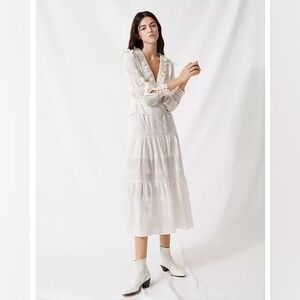 Maje Roxana Long Sleeve Embroidered Dress